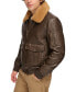 Фото #3 товара Men's Faux-Fur-Trim Faux-Leather Bomber Jacket