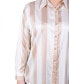 Women's Long Sleeve Striped Satin Blouse