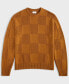 Men's Long-Sleeve Relaxed-Fit Textured Check Sweater, Created for Macy's