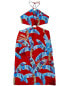 Farm Rio Sweet Jungle Cutout Linen-Blend Midi Dress Women's Red Xl