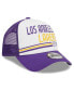 Фото #3 товара Men's White Los Angeles Lakers Lift Pass Foam Front Trucker 9FORTY Adjustable Hat