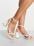 Фото #1 товара Glamorous mid heel sandals in white