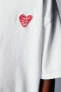 Фото #7 товара Футболка с вышивкой «сердечко» ZARA