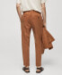 Фото #2 товара Men's Linen-Blend Slim-Fit Drawstring Pants