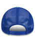 Men's White/Blue New York Knicks Court Sport Foam A-Frame 9FORTY Adjustable Trucker Hat