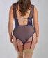 Lana Plus Size Soft Cup Lace and Mesh Teddy with Removable Garter Straps
