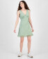Фото #1 товара Juniors' Lace-Trim Satin Slip Mini Dress