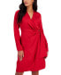 Фото #4 товара Petite Long-Sleeve Wrap Dress, Created for Macy's
