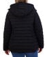 ფოტო #2 პროდუქტის Plus Size Faux-Fur-Trim Hooded Packable Puffer Coat