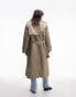 Фото #3 товара Topshop 2in1 borg trench coat in stone