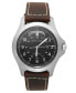 ფოტო #1 პროდუქტის Watch, Men's Swiss Automatic Khaki King Brown Leather Strap 40mm H64455533