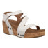 Corkys Spring Fling Studded Wedge Ankle Strap Womens White Casual Sandals 30-53