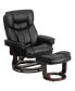 Фото #2 товара Multi-Position Recliner Chair & Curved Ottoman With Swivel Wood Base