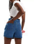 Missyempire wrap front denim skort in blue BLAU, 38 - фото #4