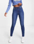 Noisy May Callie high waisted skinny jeans in mid blue wash