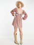 Фото #4 товара Free People ditsy floral lace trim smock mini dress