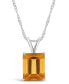 Фото #1 товара Macy's citrine (3-1/7 ct. t.w.) Pendant Necklace in 14K White Gold