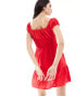 Rhythm raya cap sleeve beach mini dress in red