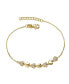 ფოტო #1 პროდუქტის Sterling Silver 14k Yellow Gold Plated with Cubic Zirconia Pave Heart Stampato Link Bracelet