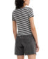 ფოტო #2 პროდუქტის Women's Britt Cropped Snap-Front Short-Sleeve Top