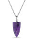 ფოტო #1 პროდუქტის Silver Plated Multi Genuine Stone Pendant Necklace