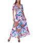 Фото #1 товара Women's Print Elbow Sleeve Casual A Line Maxi Dress