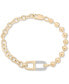 Фото #1 товара Diamond Horizontal Link Two-Chain Bracelet (1/5 ct. t.w.) in Gold Vermeil, Created for Macy's