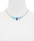Фото #2 товара GUESS silver-Tone Mixed Color Stone Statement Necklace, 16" + 2" extender