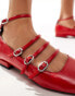 Stradivarius strappy ballet shoe in red