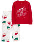 Toddler 2-Piece Santa Cotton & Fleece Pajamas 5T