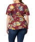 Plus Size Encore Short Sleeve Printed Top