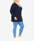 Фото #2 товара Plus Size Cara Cable V-neck Cardigan Sweater