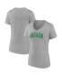 ფოტო #1 პროდუქტის Women's Heather Gray Oregon Ducks Basic Arch V-Neck T-shirt