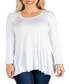 Women's Long Sleeve Swing Style Flared Tunic Top