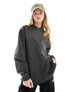 Фото #1 товара COLLUSION oversized v-neck sweat shirt in charcoal