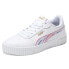 Фото #2 товара Puma Carina 2.0 Brushed Lace Up Womens White Sneakers Casual Shoes 39171801