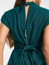 Closet London belted tie waist mini dress in emerald green