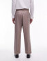 Topman wide leg suit trousers in stone