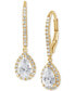 Фото #1 товара Lab Grown Diamond Pear & Round Halo Leverback Drop Earrings (1-1/4 ct. t.w.) in 14k White, Yellow or Rose Gold