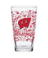 Фото #1 товара Пивной стакан с цветочным узором Indigo Falls Wisconsin Badgers 16 унций