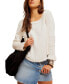 ფოტო #1 პროდუქტის Women's Cotton Cable-Knit-Sleeve Sweater