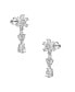 ფოტო #2 პროდუქტის Sterling Silver with Cubic Zirconia Cluster Snowflake Formal Dangle Earrings