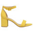Фото #1 товара CL by Laundry Jody Block Heels Ankle Strap Womens Yellow Dress Sandals IJVC1SSS