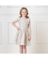 ფოტო #3 პროდუქტის Toddler Girls Linen Pinafore Flutter Dress with Crochet Trim