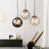 Фото #5 товара MZStech Industrial Retro Loft Glass Ball Pendant Light, Cluster Chandelier Pendant Lamp Light Brass Fittings (Amber) [Energy Class E]