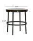 NHModern Industrial Side Table Mango Wood Top, Distinctive Studded Iron Frame