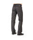 Men's Relaxed Straight Leg coated Black Premium Denim Jeans Zipper Pocket