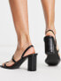 Фото #3 товара Mango block heeled 3 strap sandal in black