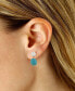 ფოტო #2 პროდუქტის Freshwater Pearl (5mm) & Turquoise Drop Earrings in 14k Gold
