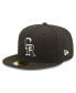 Фото #2 товара Men's Black Colorado Rockies Team Logo 59FIFTY Fitted Hat